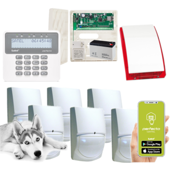 ZESTAW ALARMOWY SATEL PERFECTA-IP 32-WRL 6 CZUJEK SWAN QUAD + PRF-LCD + SYRENA SP-4001R